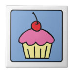 Cartoon Clip Art Cupcake Frosting Cherry Dessert Ceramic Tiles