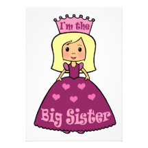 Cartoon Clip Art Cute Big Sister Princess Hearts Invite