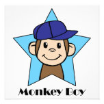 Cartoon Clip Art Cute Monkey Boy Birthday Party Invitation