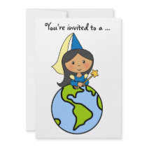 Cartoon Clip Art Cute Princess Girl Birthday Party Custom Announcement