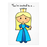 Cartoon Clip Art Cute Princess Girl Birthday Party Custom Invite
