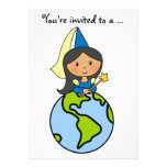 Cartoon Clip Art Cute Princess Girl Birthday Party Custom Announcement
