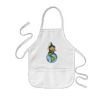 Cartoon Clip Art Cute Princess on Top of the World Aprons