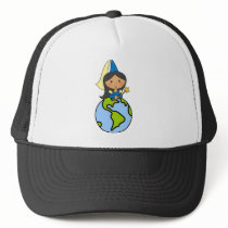 Cartoon Clip Art Cute Princess on Top of the World Trucker Hat