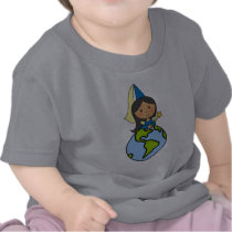 Cartoon Clip Art Cute Princess on Top of the World T-shirt