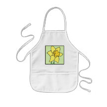 Cartoon Clip Art Daffodil Spring Garden Flower Apron