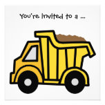 Cartoon Clip Art Dump Truck Boy Birthday Party Invitations