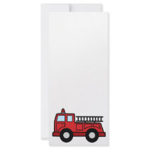 Cartoon Clip Art Firetruck Emergency Vehicle Rack Card Template