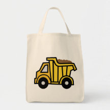 Cartoon Clip Art with a Construction Dump Truck Canvas Bag