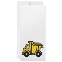 Cartoon Clip Art with a Construction Dump Truck Full Color Rack Card