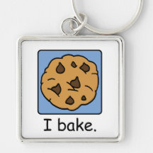 Cartoon Clip Art Yummy Chocolate Chip Cookie Keychain