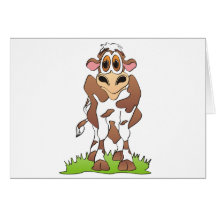 Cartoon Cow  Guernsey Greeting Cards