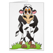 Cartoon Cow  Holstein Cards