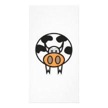 Cartoon Cow Photo Greeting Card