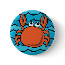 Cartoon Crab Button