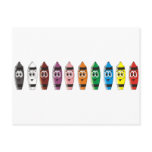 Cartoon Crayon Exhibit Post Cards