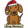 Cartoon Dachshund Christmas Ornament (Red/Brown) Photo Sculpture