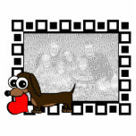 Cartoon Dachshund Heart Photo Sculpture