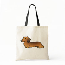 Cartoon Dachshund (longhair) Canvas Bags