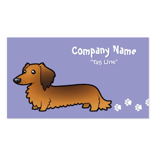 Cartoon Dachshund (longhair) Business Card Templates