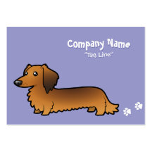 Cartoon Dachshund (longhair) Business Card Templates