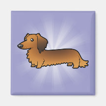 Cartoon Dachshund (longhair) Fridge Magnet