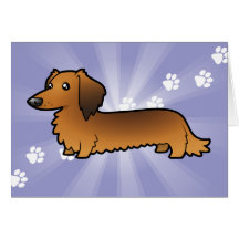 Cartoon Dachshund (longhair) Greeting Cards