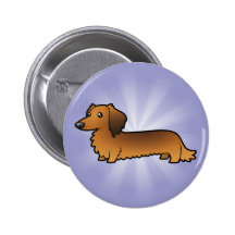 Cartoon Dachshund (longhair) Pinback Button