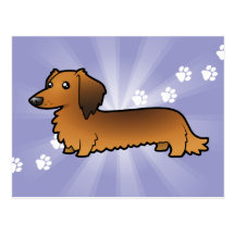 Cartoon Dachshund (longhair) Post Card