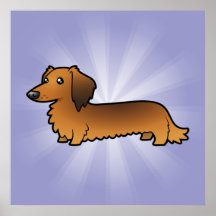 Cartoon Dachshund (longhair) Posters