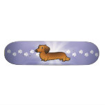 Cartoon Dachshund (longhair) Skate Deck