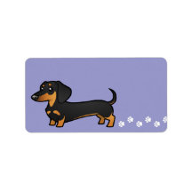 Cartoon Dachshund (smooth coat) Personalized Address Label