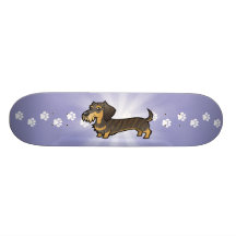 Cartoon Dachshund (wirehair) Skate Board Deck