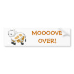 Cartoon Dairy Cow "MOOOOVE OVER!" Bumper Sticker