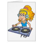 Cartoon DJ girl Cards