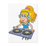 Cartoon DJ girl Post Card