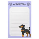 Cartoon Doberman Pinscher (floppy ears) Personalized Stationery