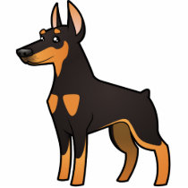 Cartoon Doberman Pinscher (pointy ears)