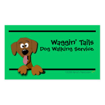 Cartoon Dog Business Card Template (green)