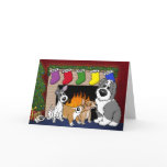 Cartoon Dog Lover Family Christmas Card