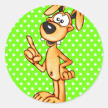 Cartoon Dog Making A Point Sticker