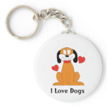 Cartoon Dog With Hearts Keychain