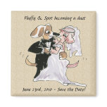 Cartoon Dogs Wedding Save the Date Magnets