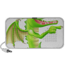 Cartoon Dragon Peeking Round Sign iPod Speakers