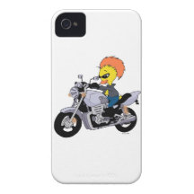 Cartoon duck on a cool motorcycle iPhone 4 case