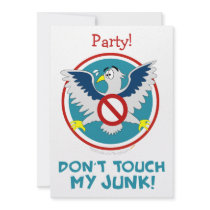 Cartoon Eagle Don't Touch My Junk Funny TSA Logo Personalized Announcements