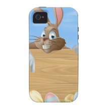 Cartoon Easter bunny pointing iPhone 4 Cases