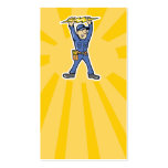 Cartoon Electrician holding electricity lightning Business Card Template