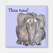 Cartoon Elephant Thnx Tons Magnet
