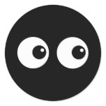Cartoon Eyes Round Stickers